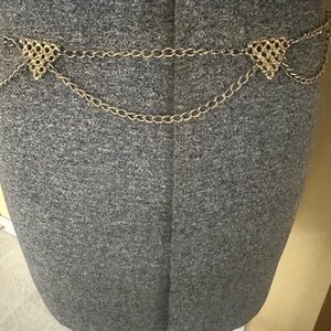 Vintage 70s triangle gold link chain waist belt